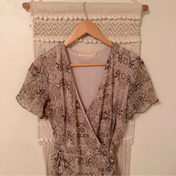 All in Favor Grey/Mauve Wrap Mini Dress - Picture 6 of 8